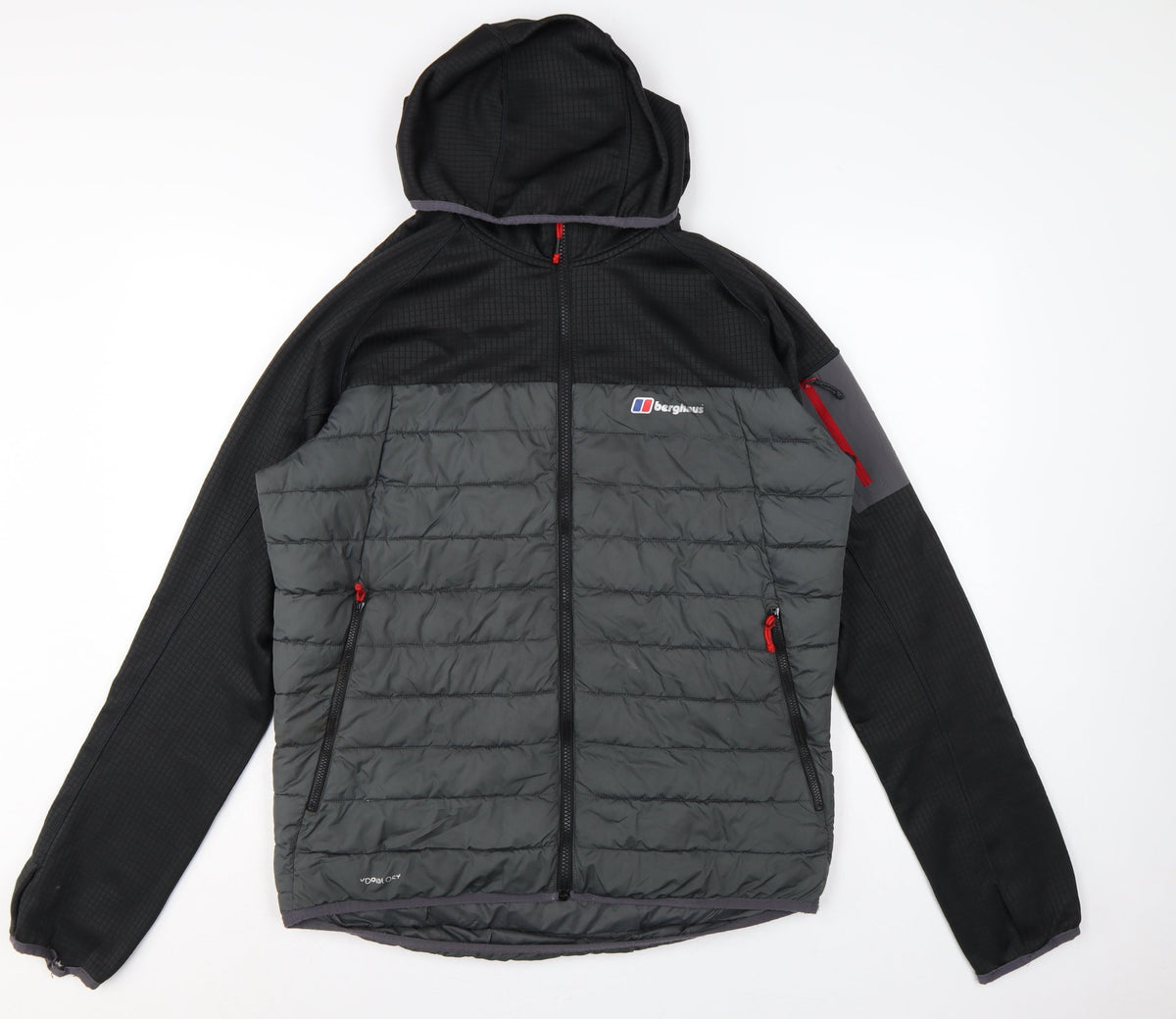 Berghaus Men’s Grey Black M Hooded Full Zip Puffer Jacket