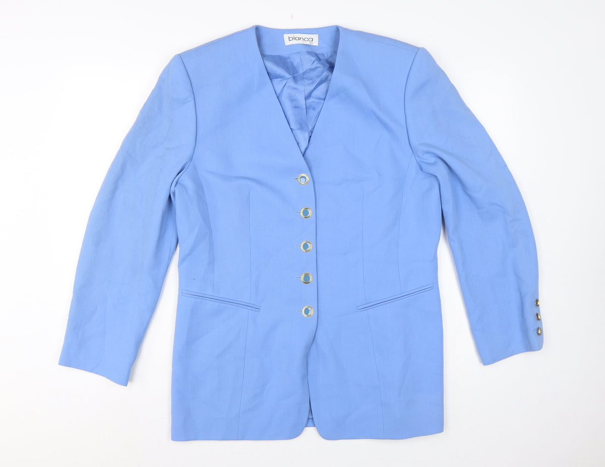 Bianca Women’s Blue UK 12 Long Tailored 5 Button Blazer