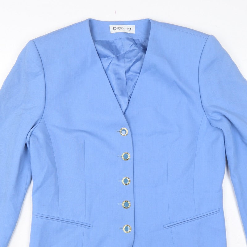 Bianca Women’s Blue UK 12 Long Tailored 5 Button Blazer