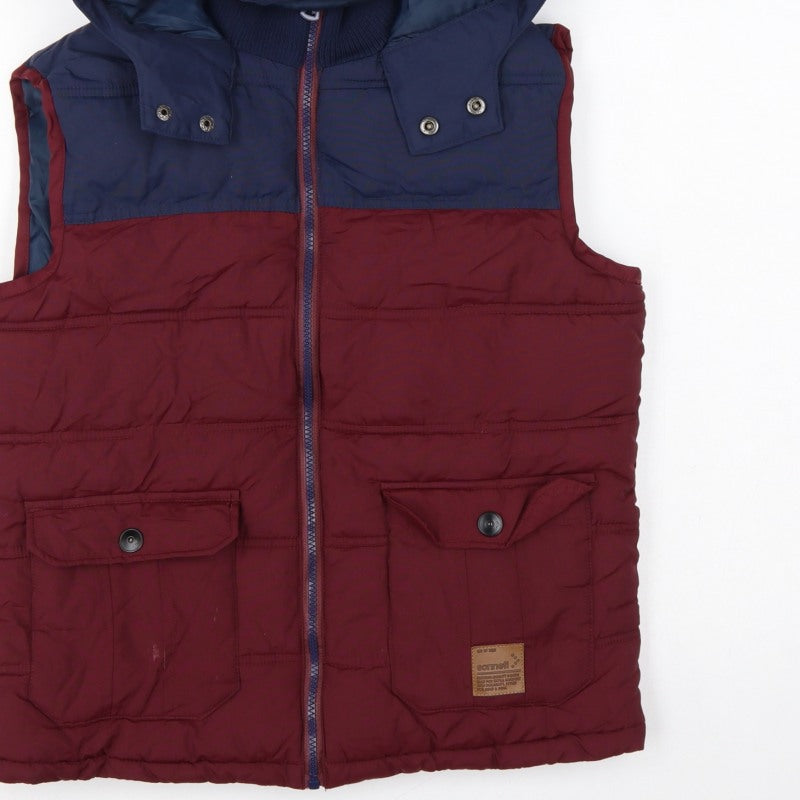 Sonneti Boys Burgundy Navy 12-13 Years Hooded Padded Puffer Gilet