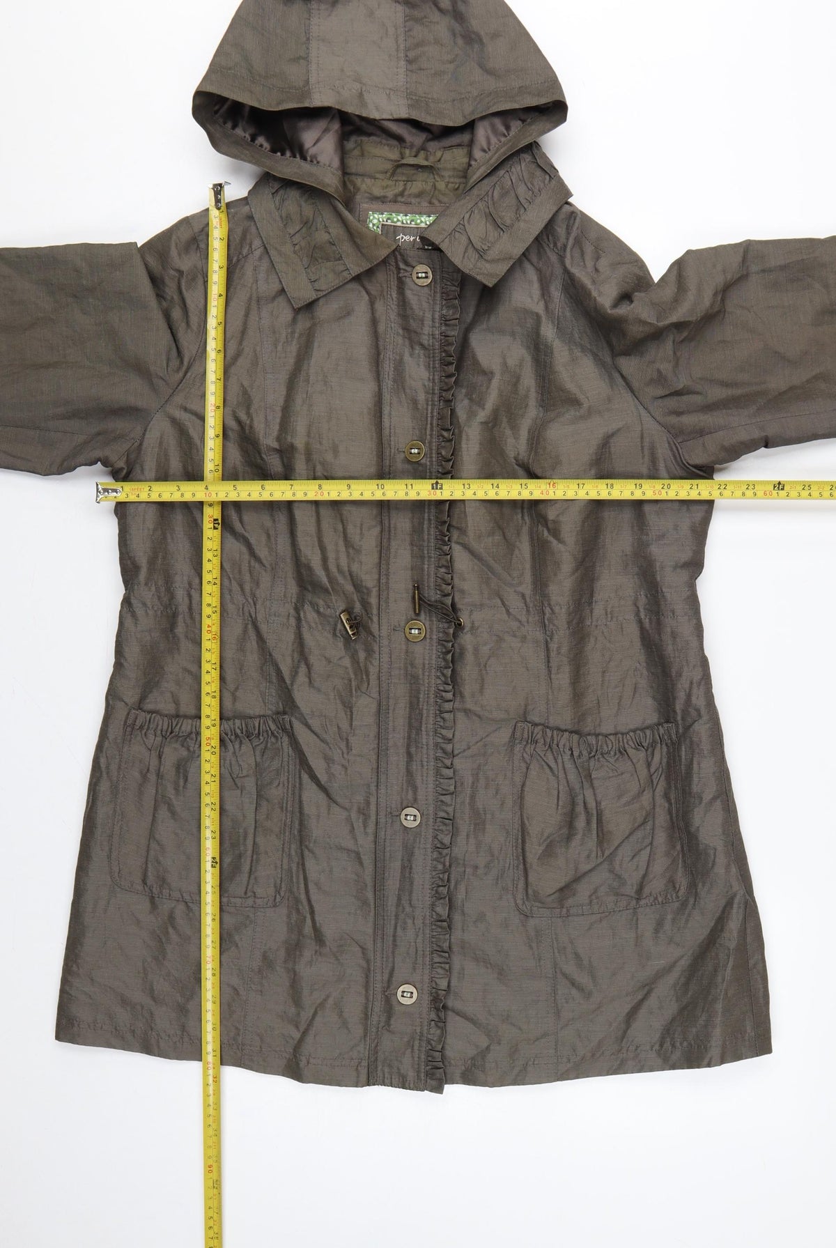 Per Una Women Brown UK 16 Hooded Shower Resistant Parka Coat