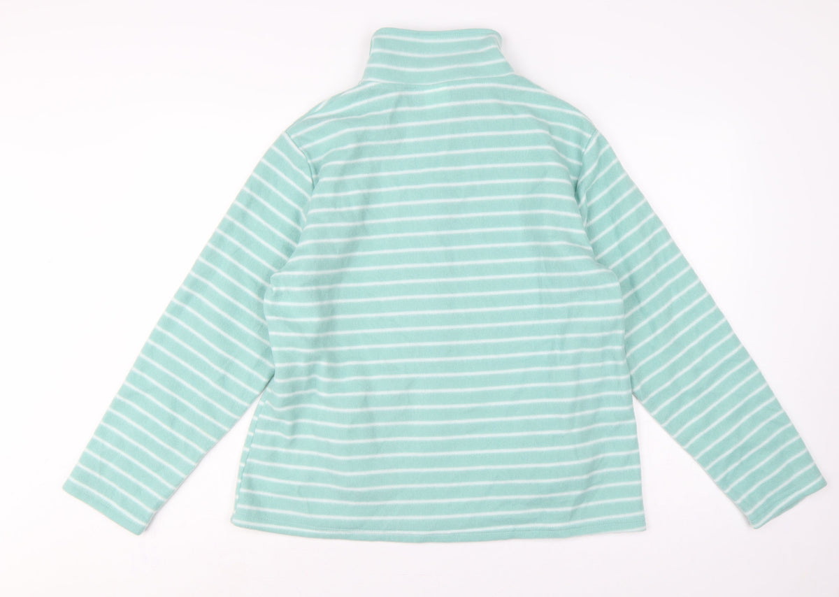Anne de Lançay Women Green M Striped Fleece Full Zip Jacket
