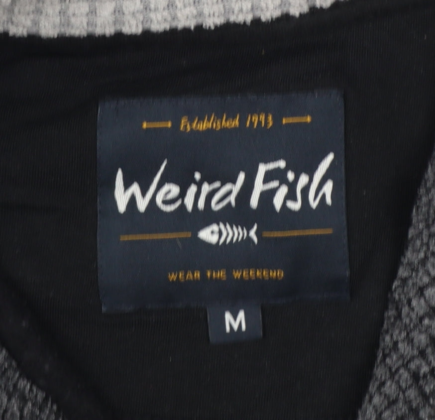 Weird Fish Men's Grey M 1/4 Zip High Neck Fleece Sweatshirt