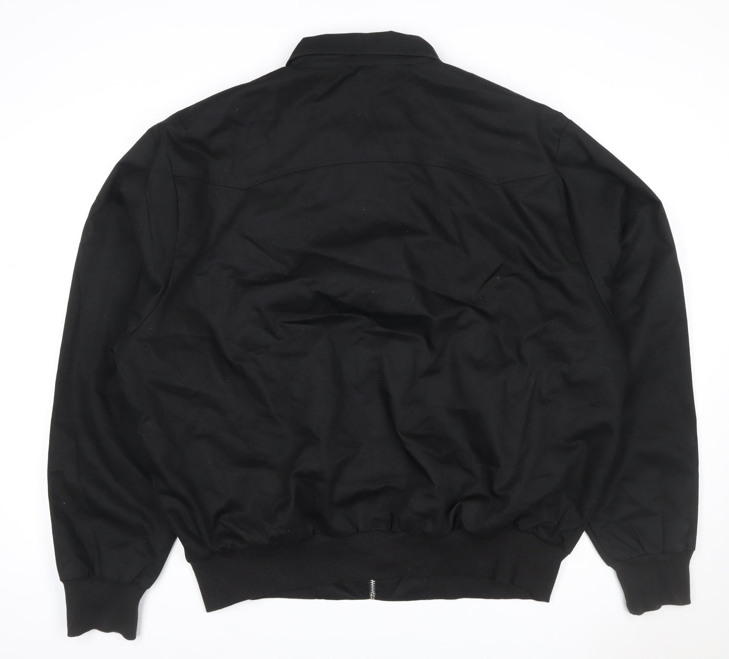 Urban Road Men Black XL Bomber Jacket Golf Embroidered Tartan Lined