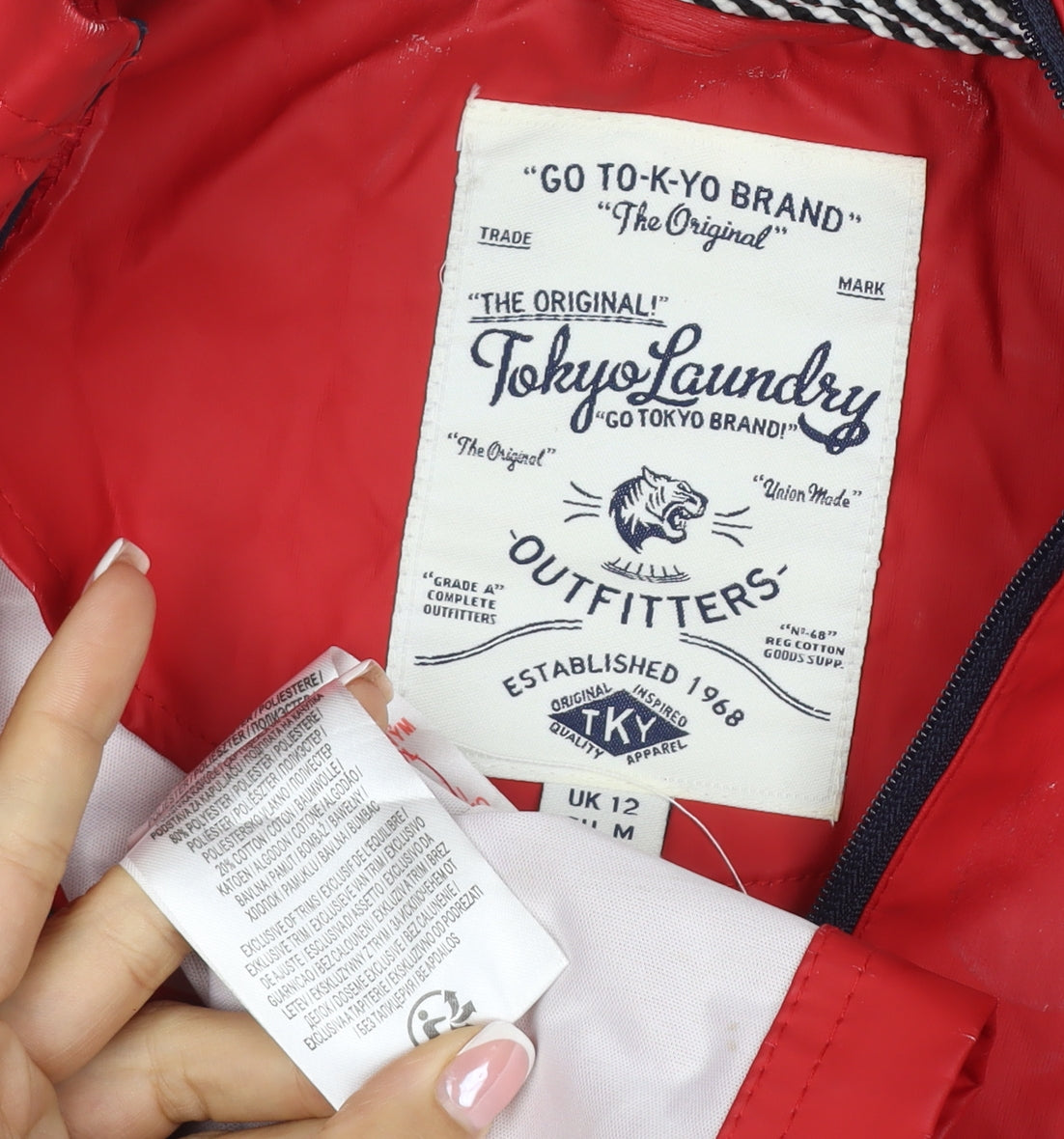 Tokyo Laundry Women’s Red UK 12 Hooded Zip Jacket