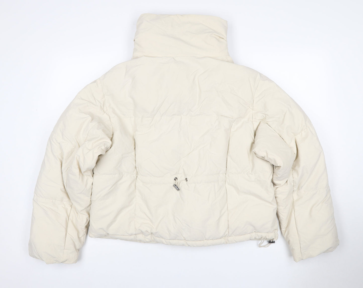 Bershka Women Ivory L Puffer Jacket Full Zip Padded