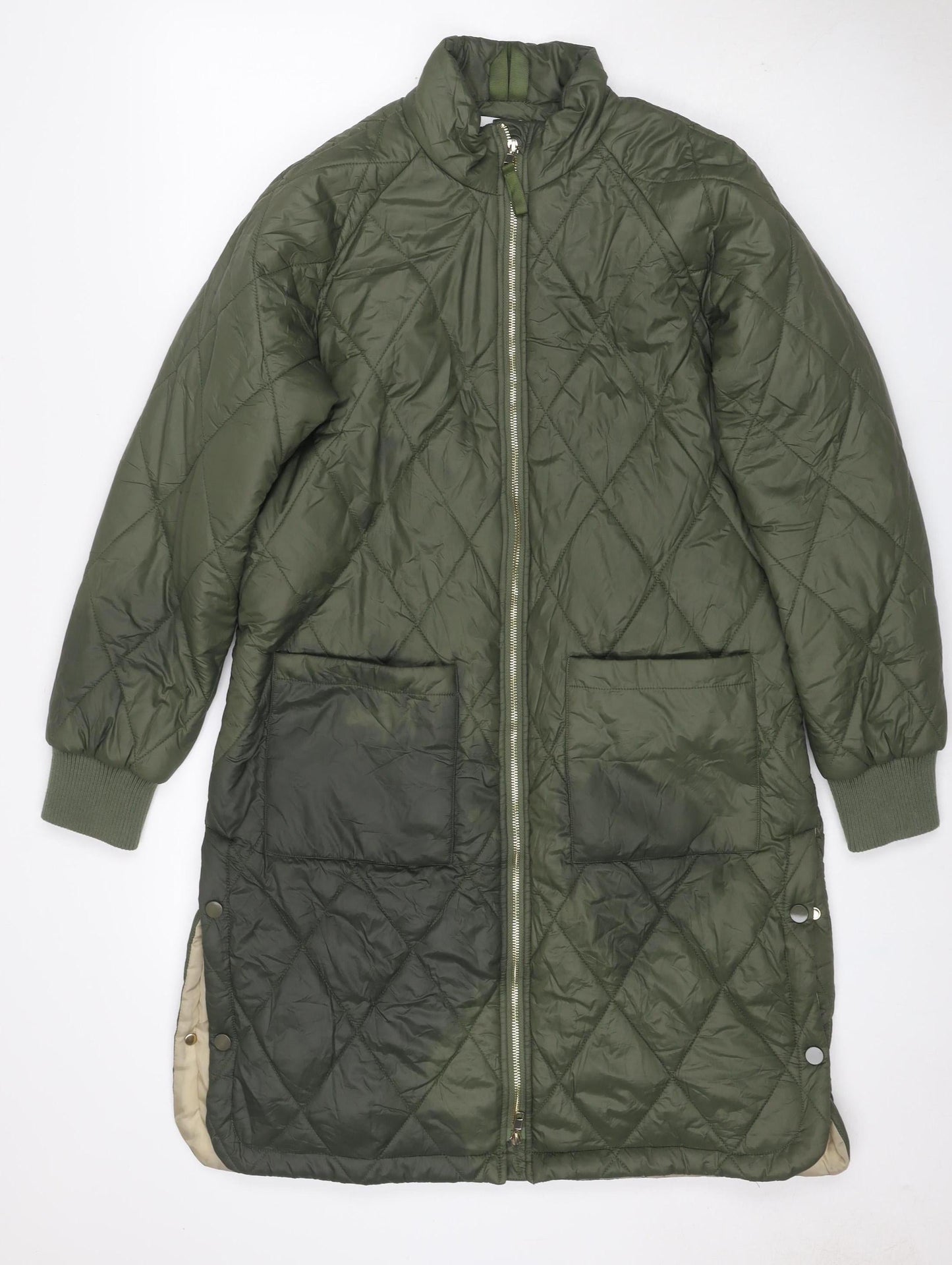Saint Tropez Women’s Green XS Quilted Padded Reversible Bomber Jacket