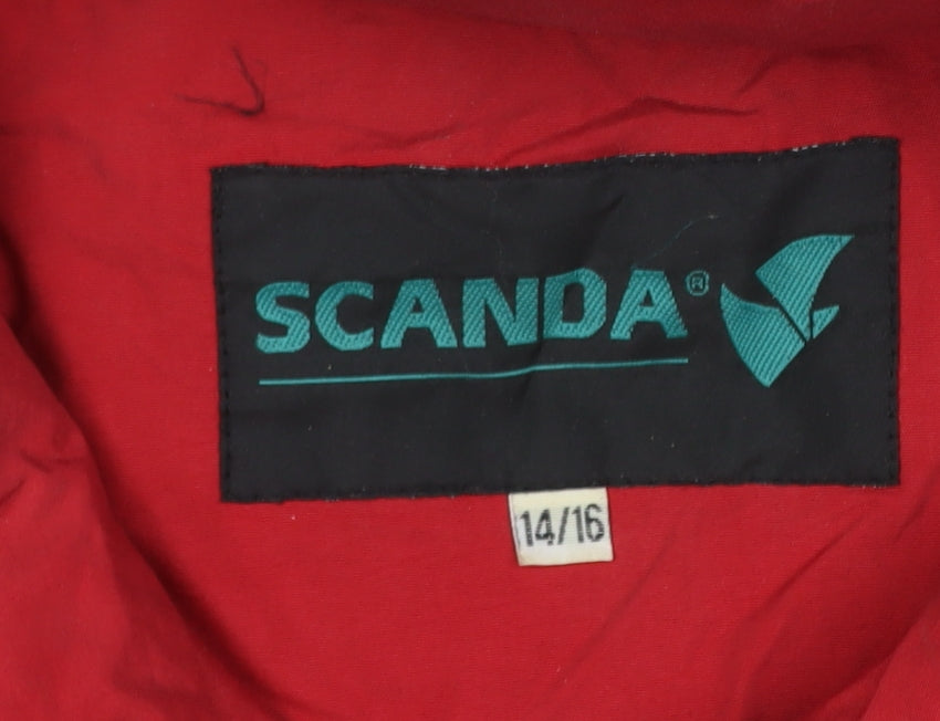 Scanda Women’s Red Size 14 Anorak Hooded Zip Jacket