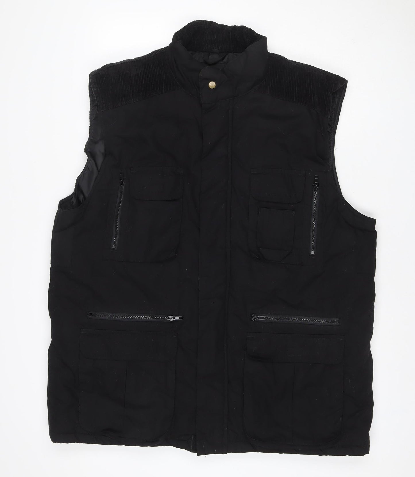 Reigo Men’s Black 2XL Bomber Bodywarmer Zip Pockets