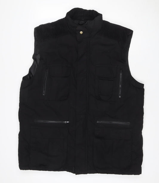 Reigo Men’s Black 2XL Bomber Bodywarmer Zip Pockets