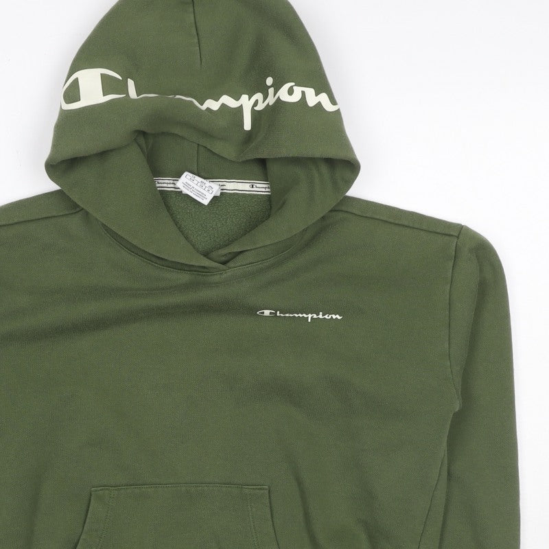 Champion Women’s Green Small Pullover Logo Hoodie Fleece Pocket