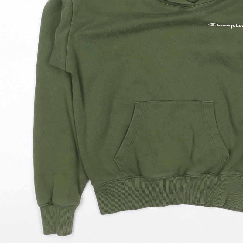 Champion Women’s Green Small Pullover Logo Hoodie Fleece Pocket