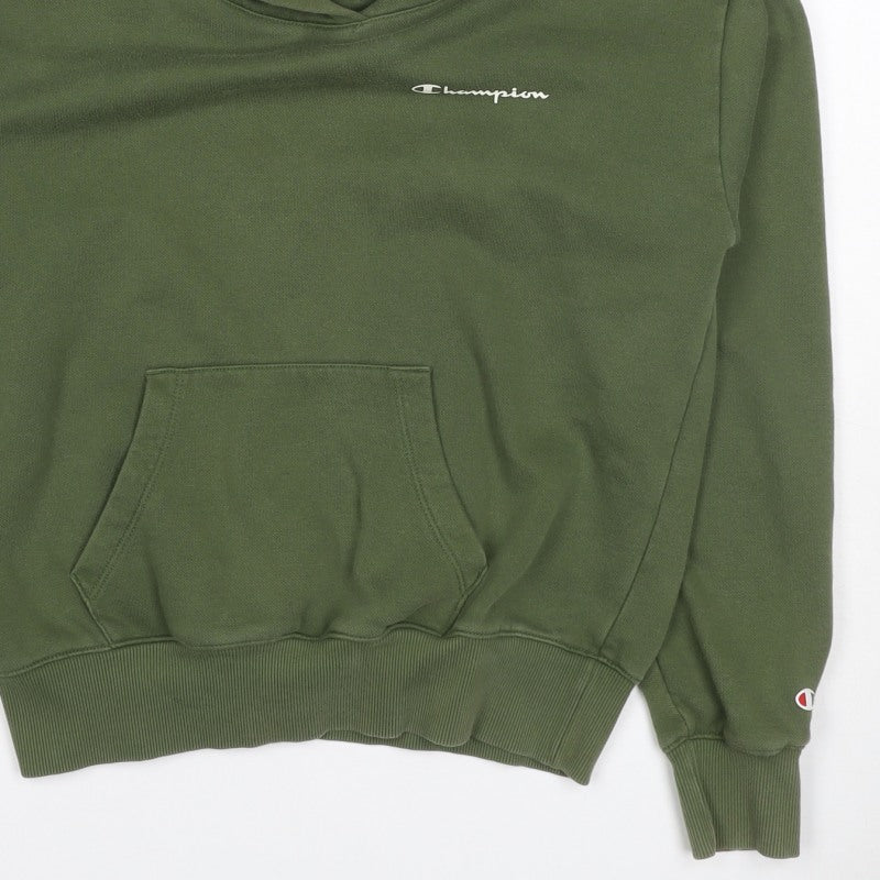 Champion Women’s Green Small Pullover Logo Hoodie Fleece Pocket