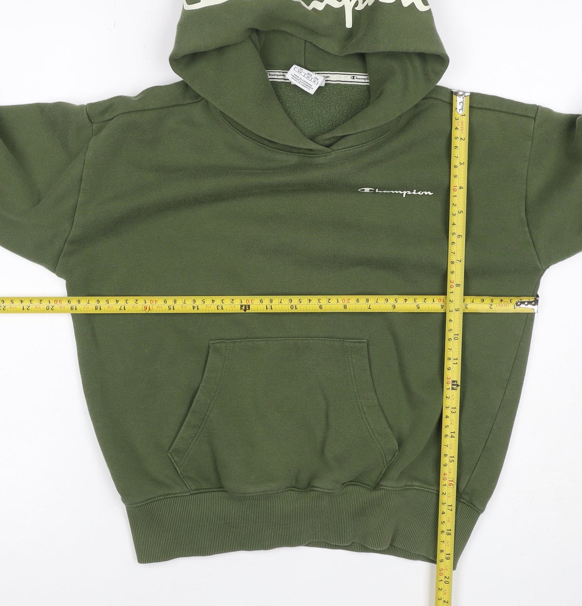Champion Women’s Green Small Pullover Logo Hoodie Fleece Pocket