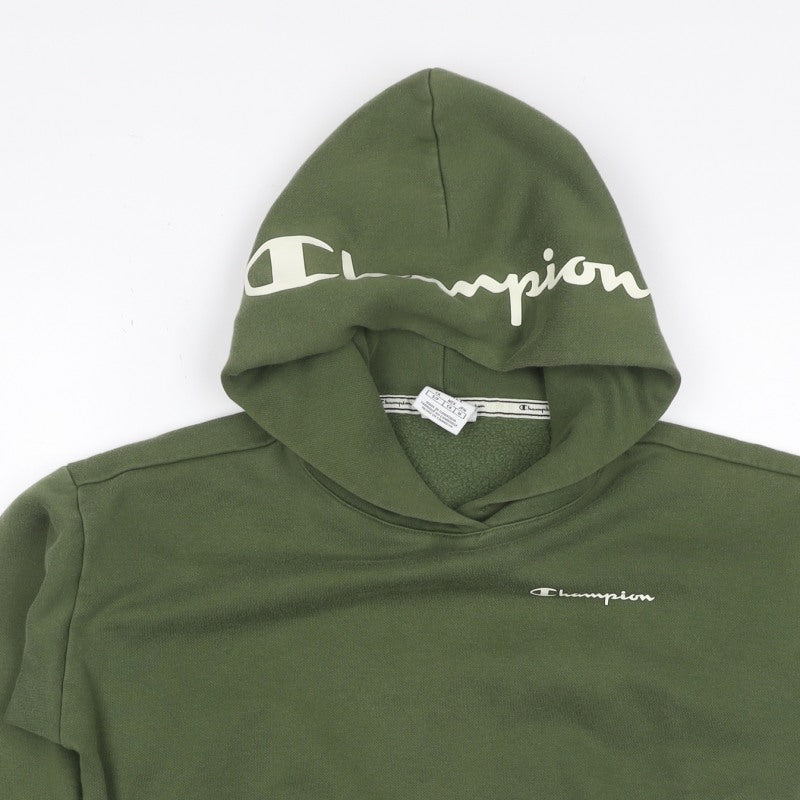 Champion Women’s Green Small Pullover Logo Hoodie Fleece Pocket