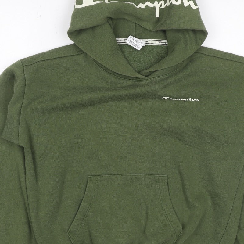 Champion Women’s Green Small Pullover Logo Hoodie Fleece Pocket