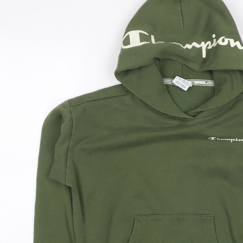 Champion Women’s Green Small Pullover Logo Hoodie Fleece Pocket