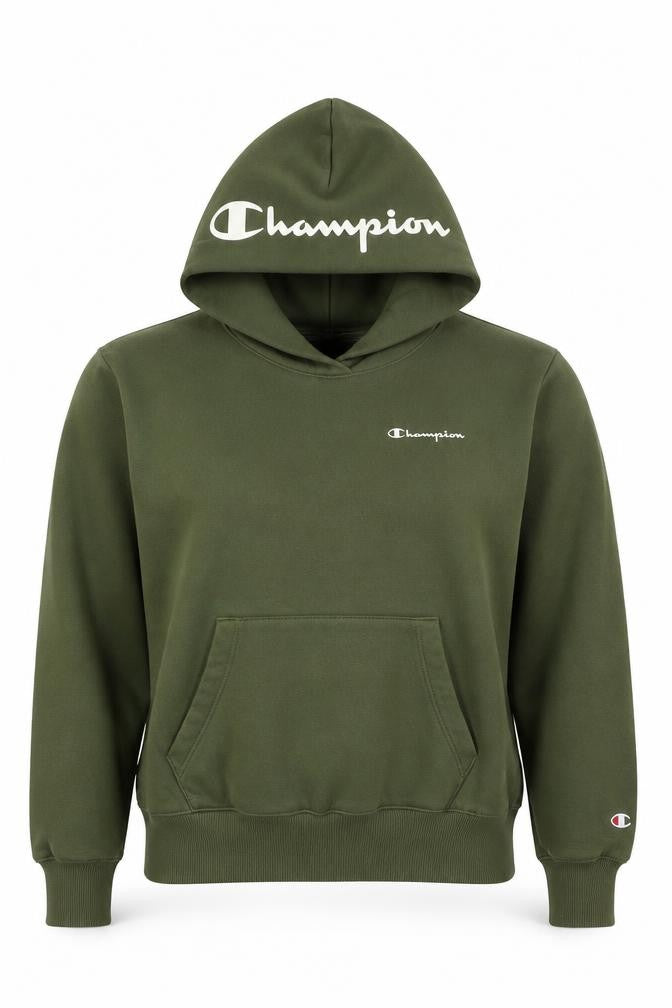 Champion Women’s Green Small Pullover Logo Hoodie Fleece Pocket