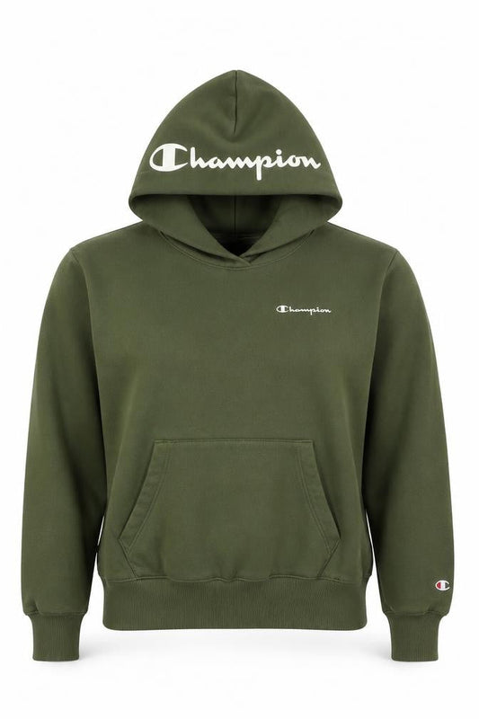 Champion Women’s Green Small Pullover Logo Hoodie Fleece Pocket