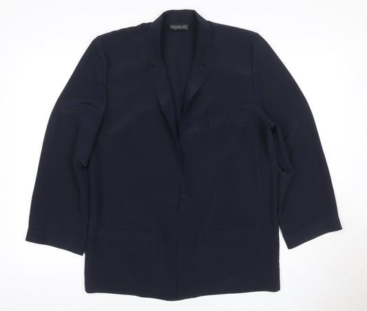 Jacques Vert Women’s Navy Blue UK 12 Long Single-Breasted Blazer