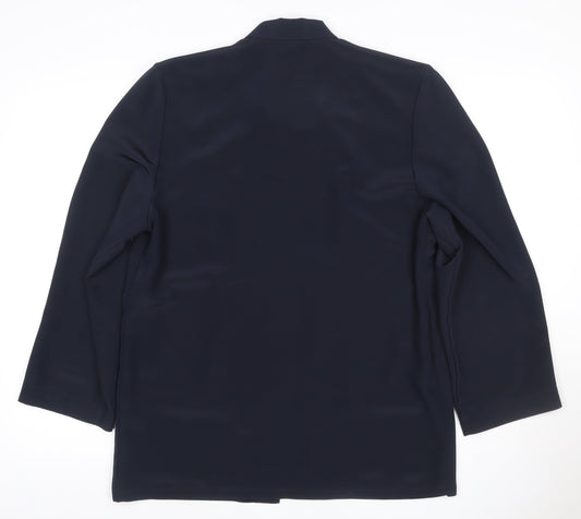 Jacques Vert Women’s Navy Blue UK 12 Long Single-Breasted Blazer