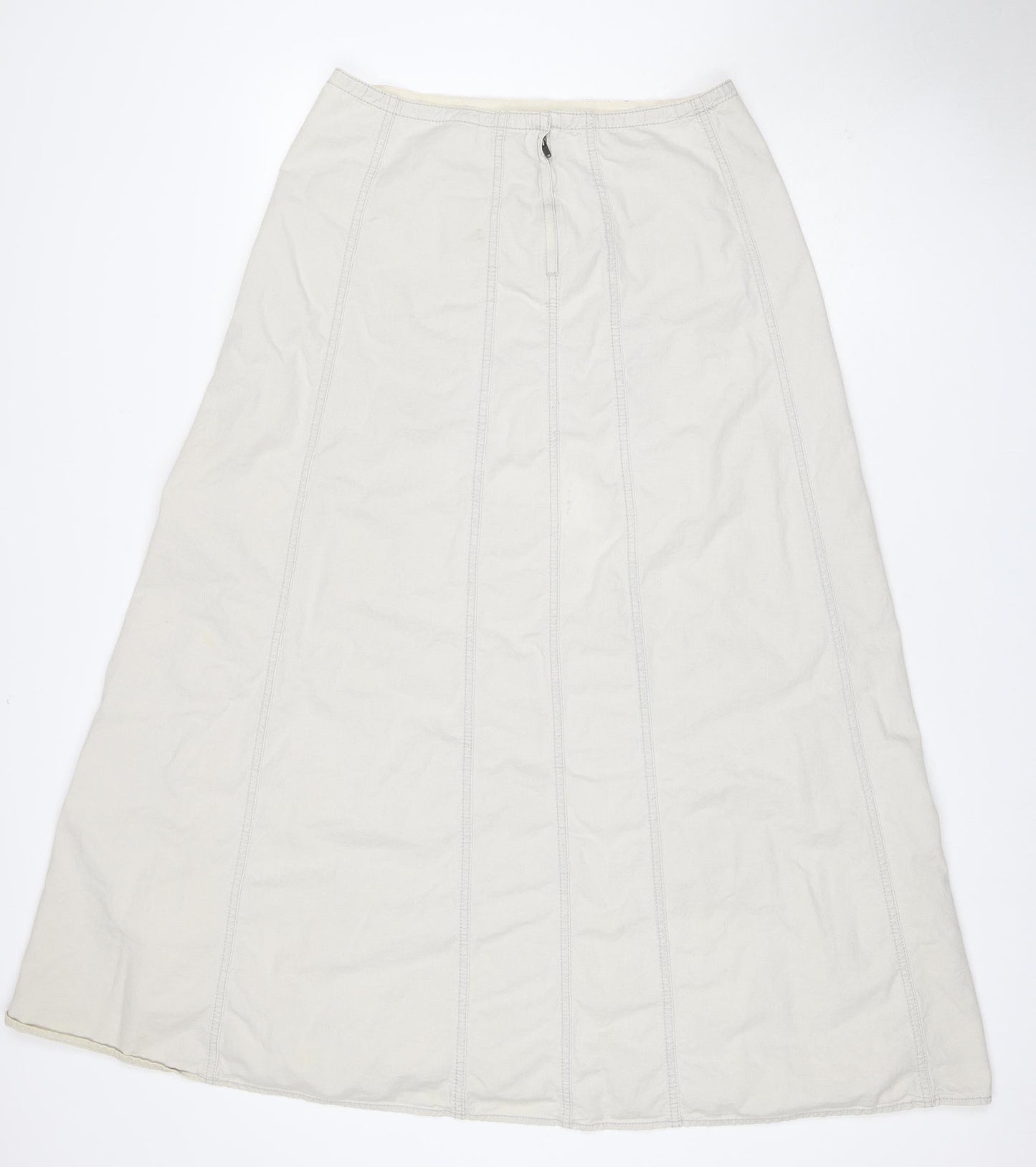 DKNY Pure Women’s Ivory Wide-Leg Cotton Trousers Size 8