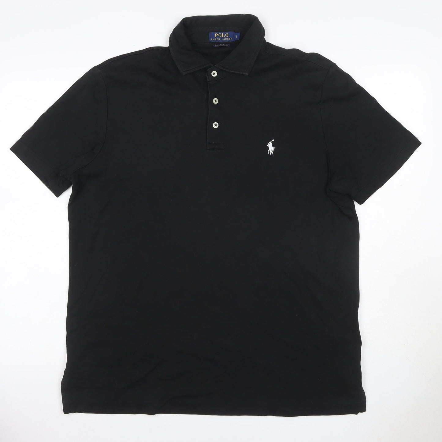 Polo Ralph Lauren Men’s Black L Pima Soft Touch Cotton Polo