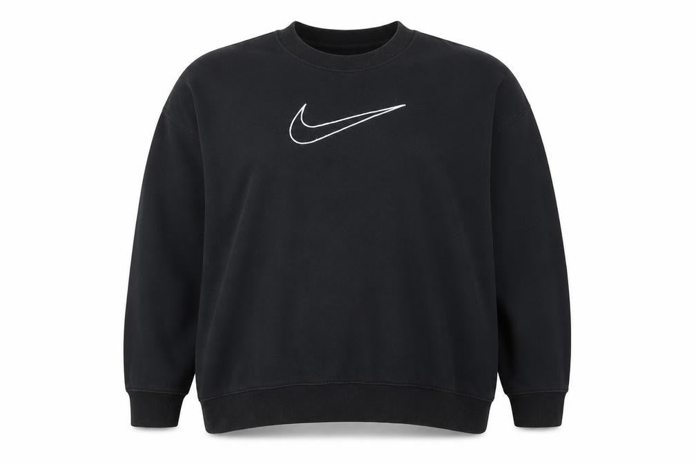Nike Womens Black 2XL Pullover Crew Neck Logo Sweatshirt