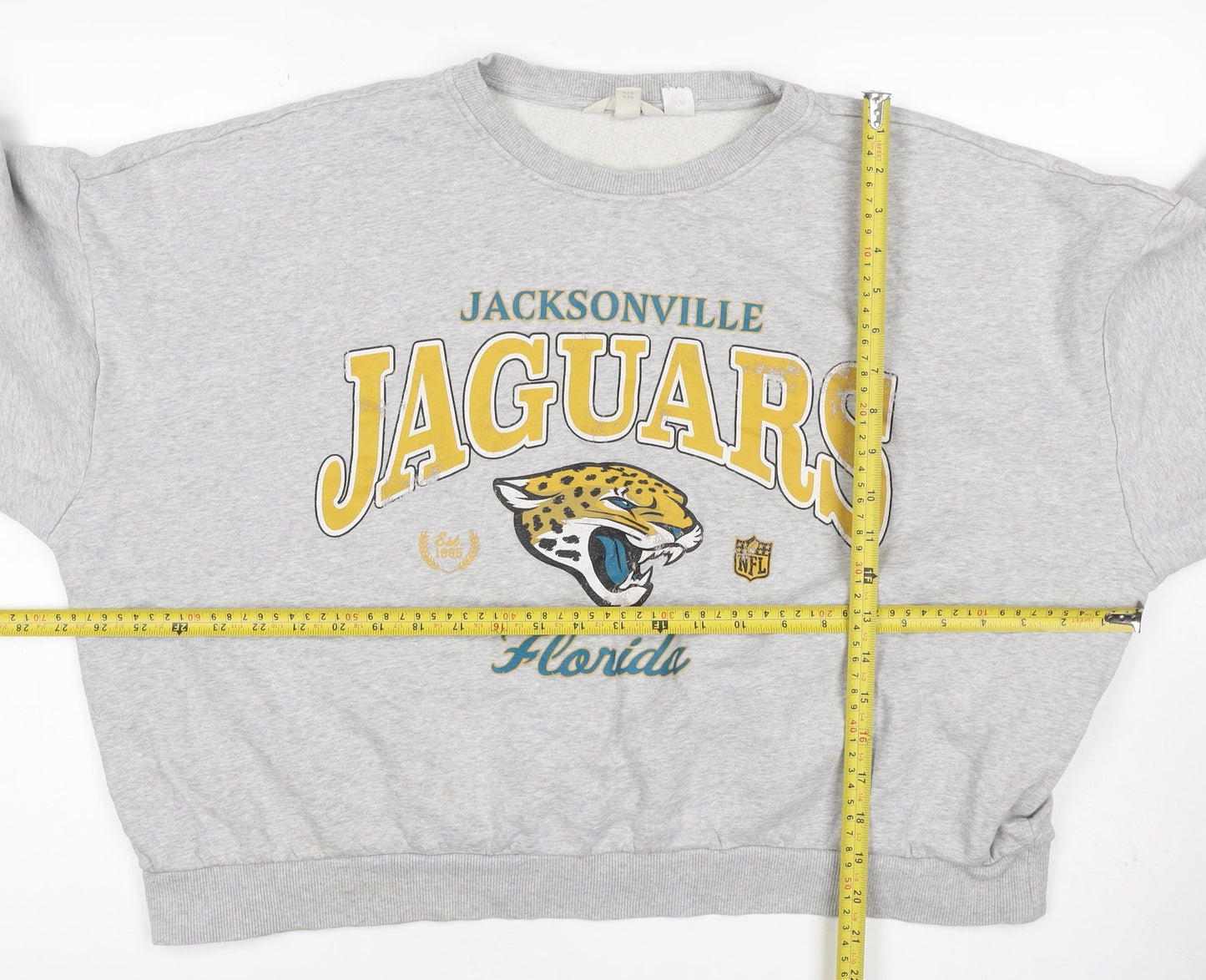 H&M Women Grey XL Jacksonville Jaguars NFL Graphic Pullover Sweatshirt