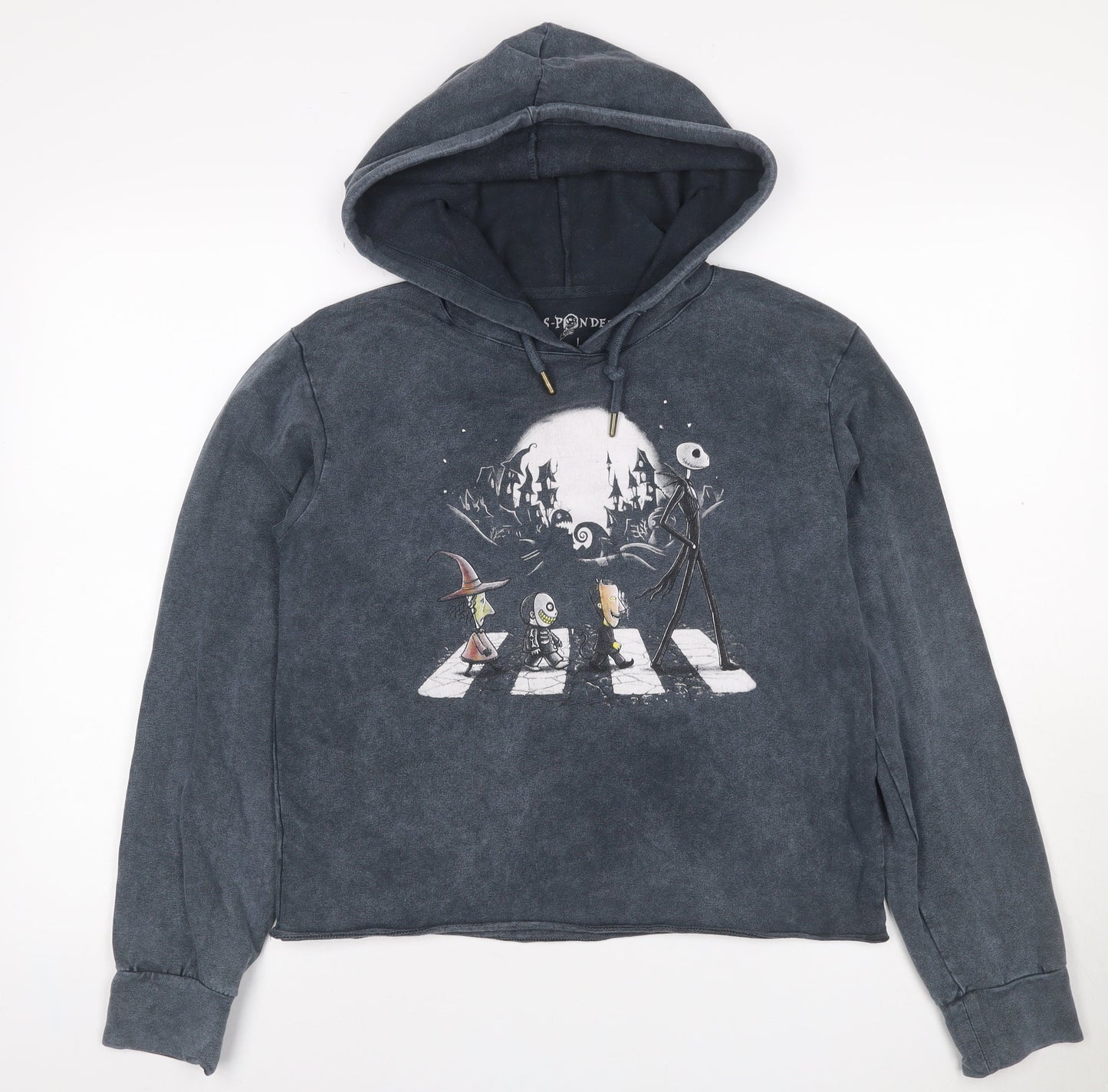 S-Ponder Women Grey L Halloween Graphic Pullover Hoodie
