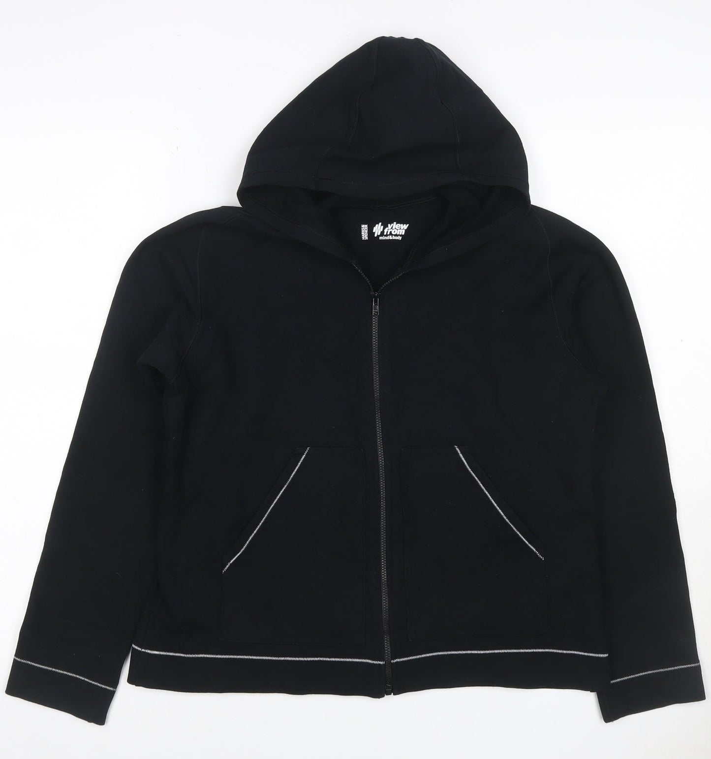 M&S View From Women’s Black UK 14 Full Zip Hooded Hoodie