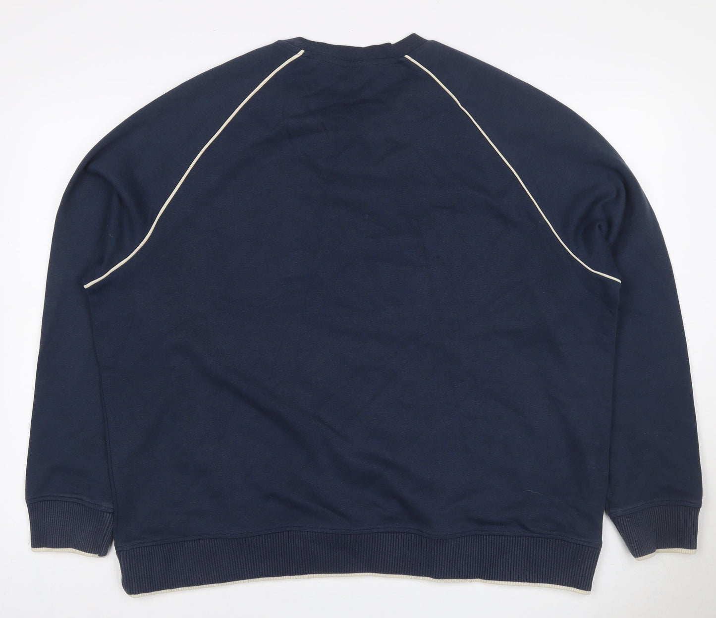 Autograph Men’s Navy 2XL Crew Neck Piped Cotton Sweatshirt