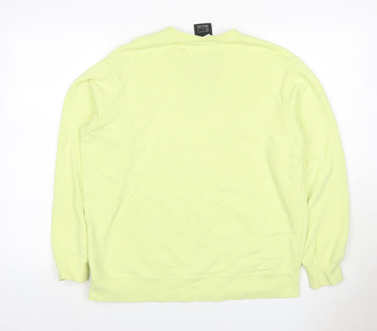 Nike Women Yellow M Pullover Sweatshirt Rainbow Logo Crew Neck