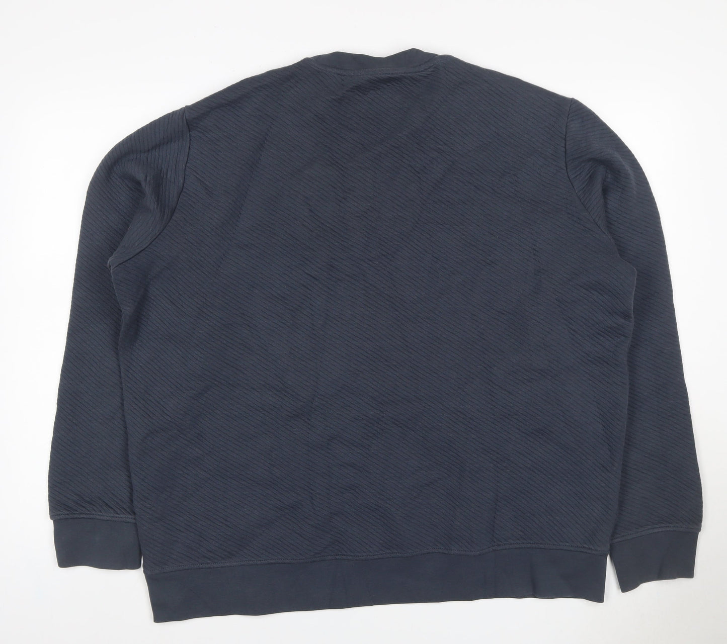 Autograph Men’s Blue 2XL Textured Crew Neck Pullover Sweatshirt Logo
