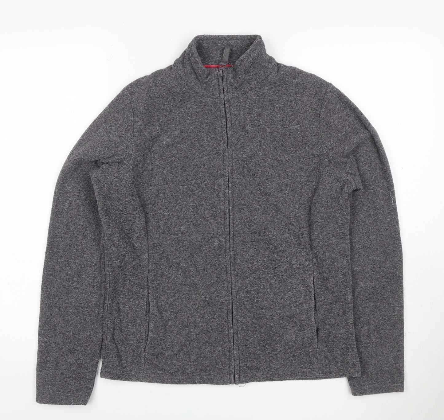 Marks & Spencer Women Grey UK 14 Full Zip Fleece Jacket Collared