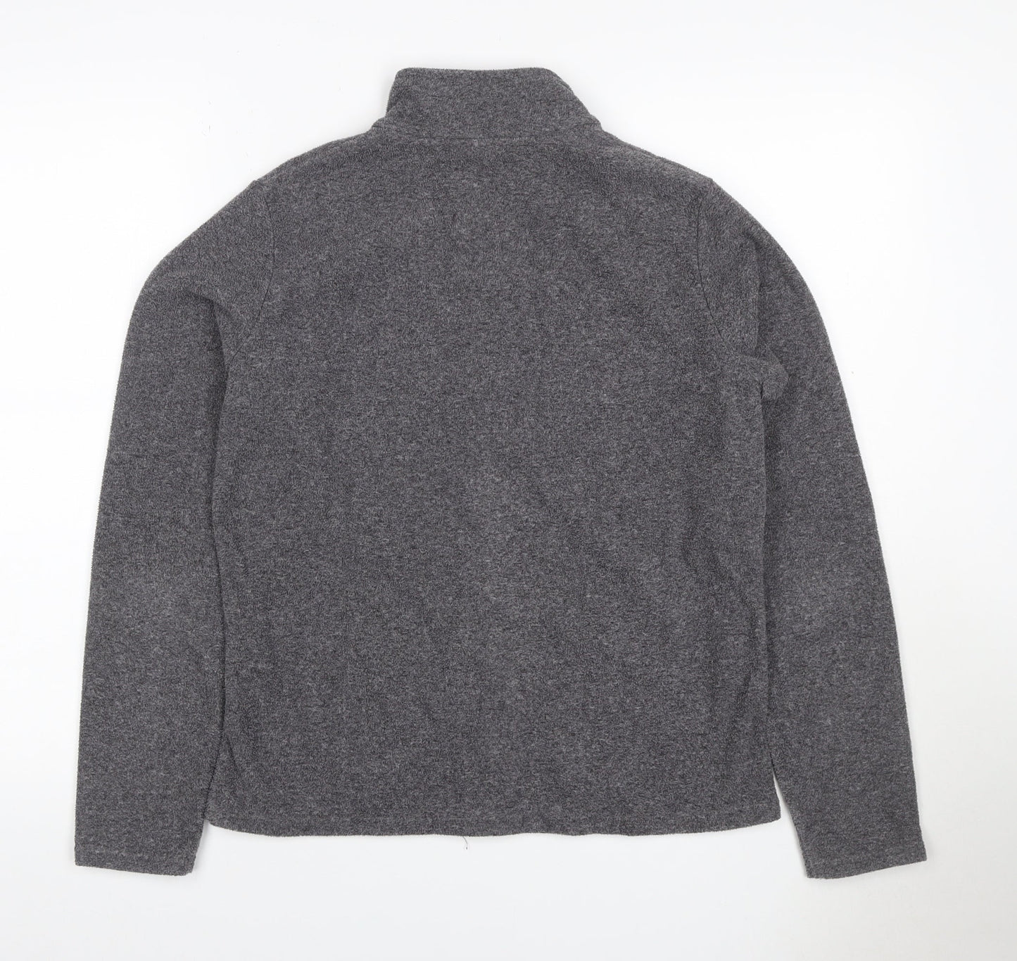 Marks & Spencer Women Grey UK 14 Full Zip Fleece Jacket Collared