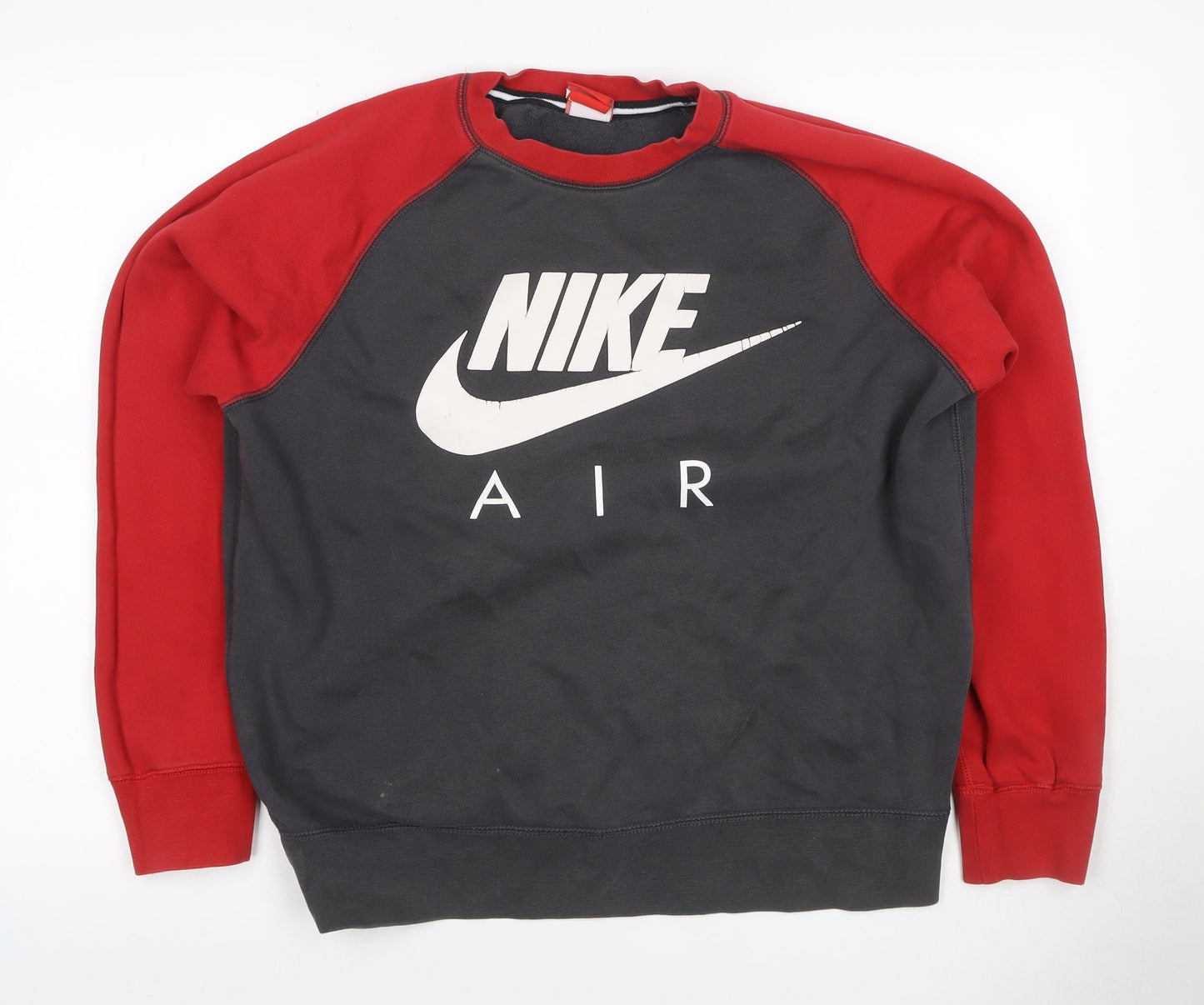 Nike Air Men’s Black Red L Graphic Logo Pullover Sweatshirt