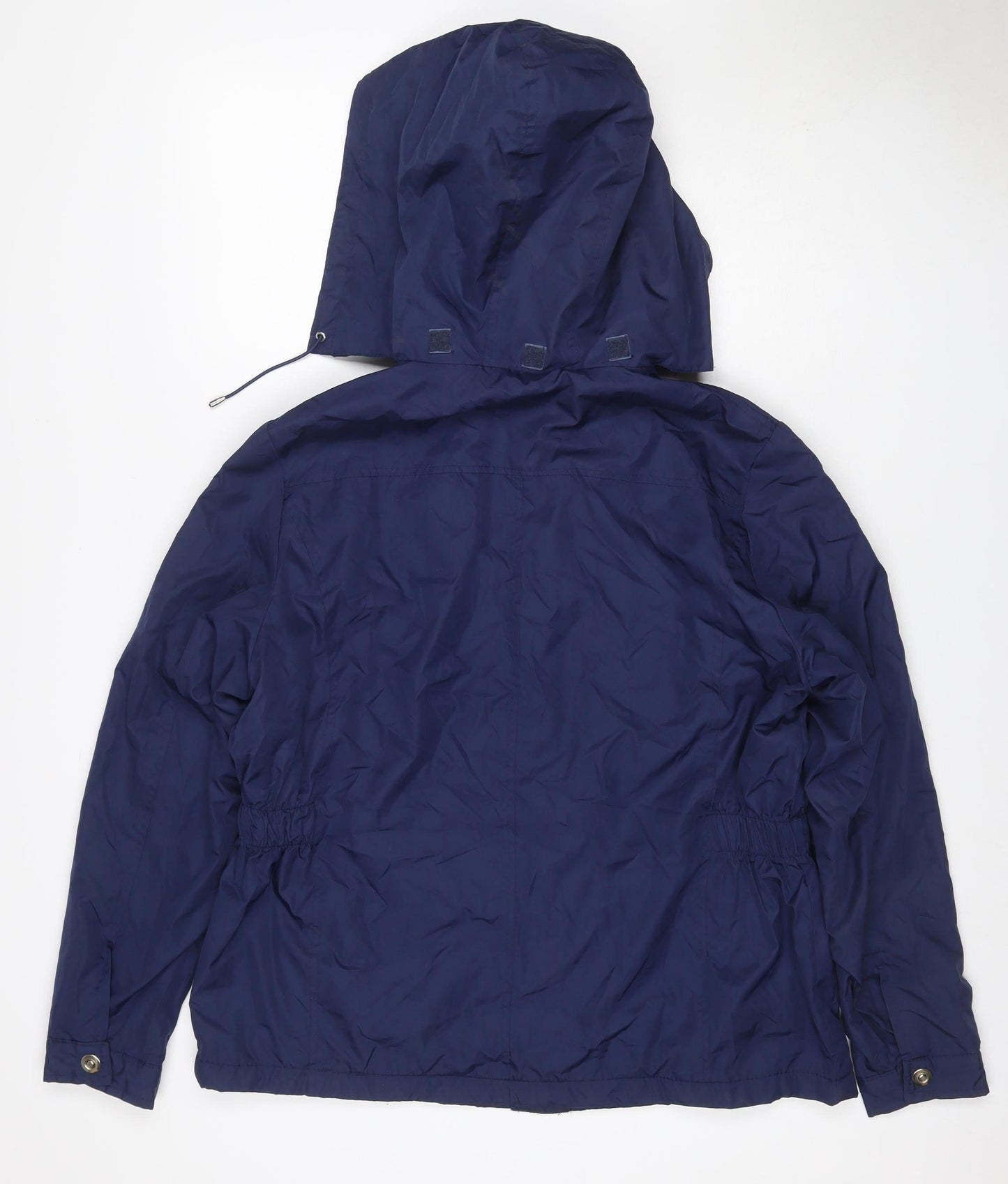 Dunnes Stores Women Blue UK 12 Hooded Parka Jacket Zip Pockets