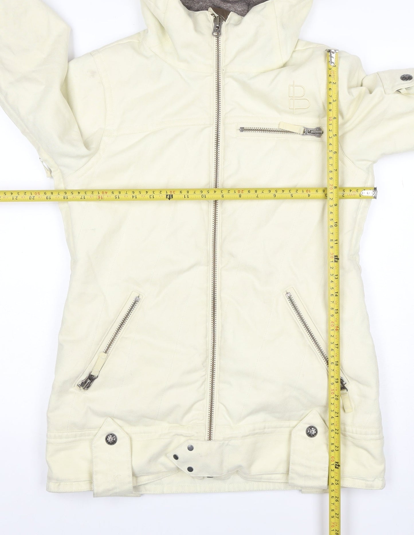 Lily Burton Women Ivory S Hooded Insulated Ski Snowboard Jacket