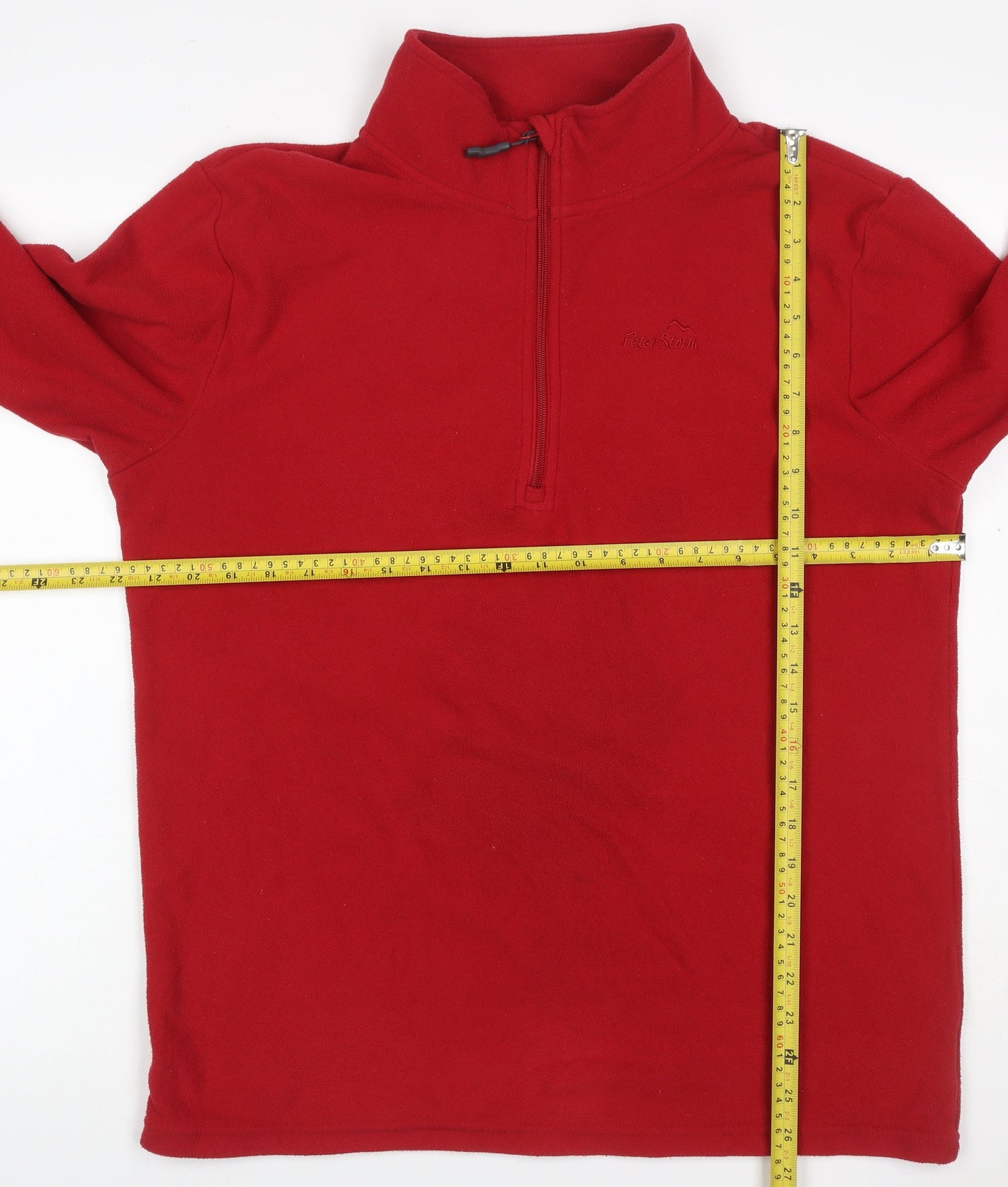 Peter Storm Men's Red Small 1/4 Zip Fleece Pullover Outdoor