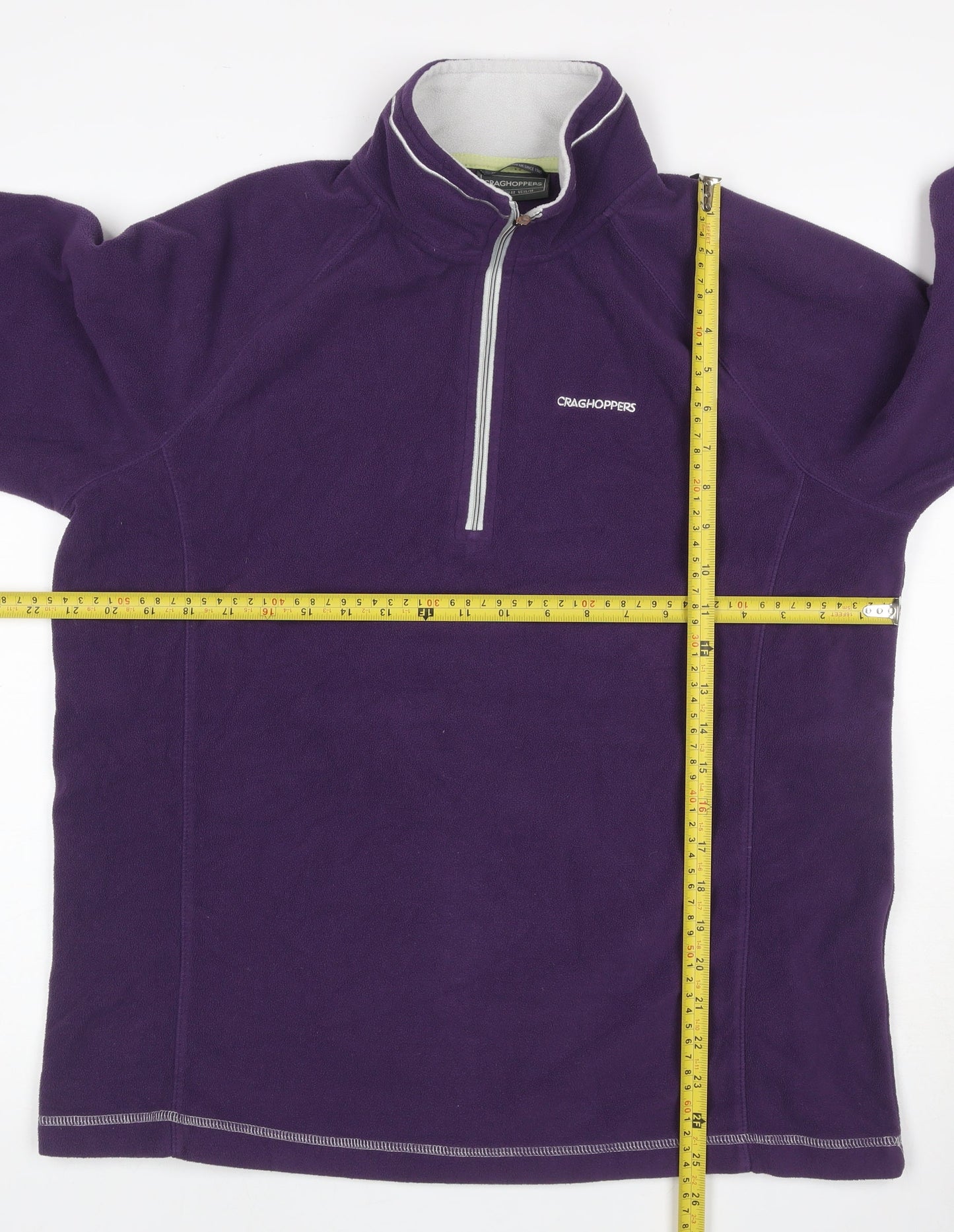 Craghoppers Women's Purple UK 16 1/4 Zip Fleece Pullover Sweatshirt