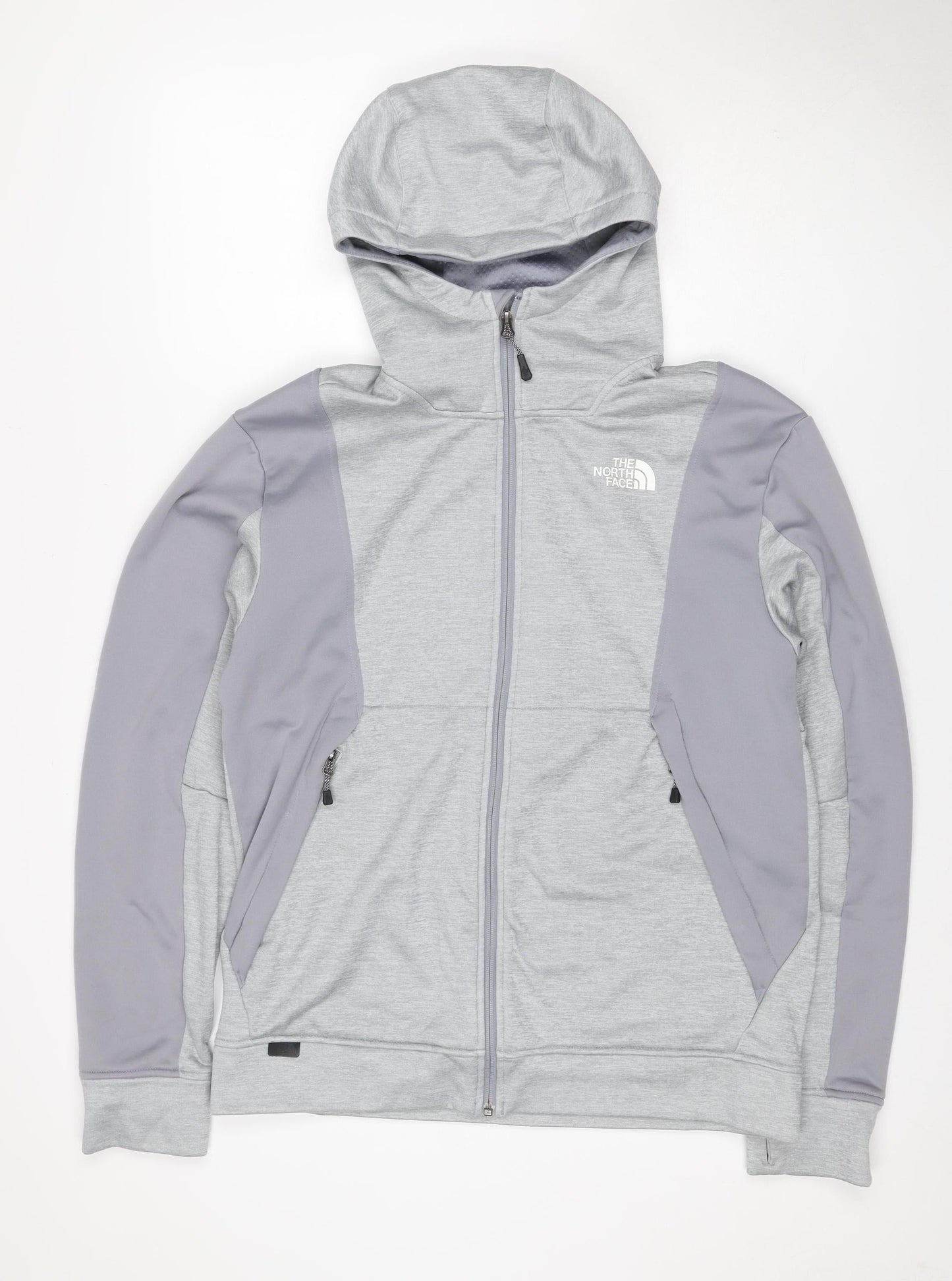 The North Face Men’s Grey M Full Zip Hooded Fleece Logo Hoodie