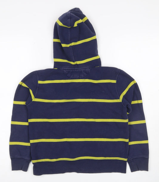 Polo Ralph Lauren Boys Blue Yellow Striped 1/4 Zip Hoodie M 10-12 Years