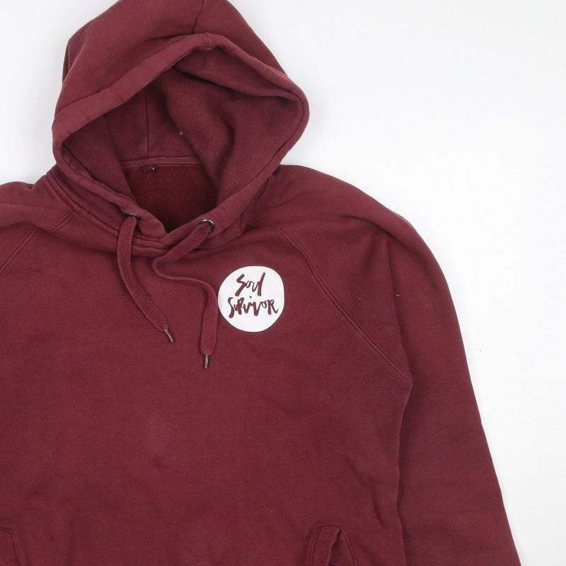Soul Survivor Women’s Red L Pullover Hoodie Graphic Print Cotton