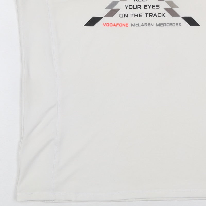 Vodafone McLaren Mercedes Women's White XL Racerback Racing Tank Top