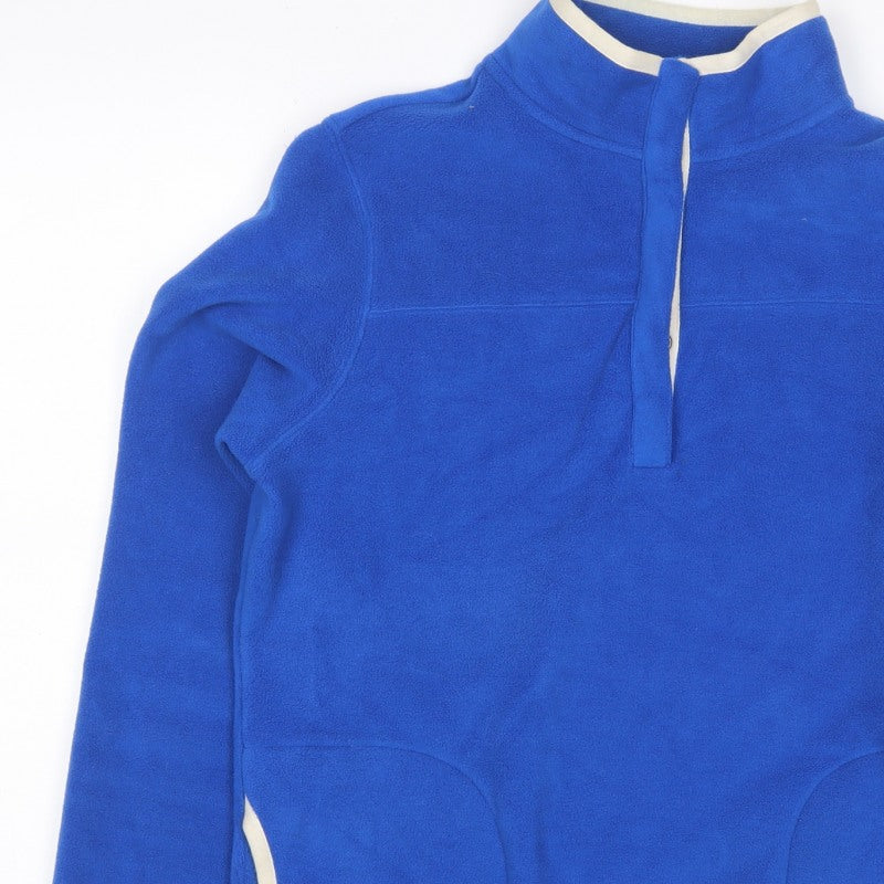 Lands' End Women Blue S Fleece 1/4 Zip Pullover Sweatshirt