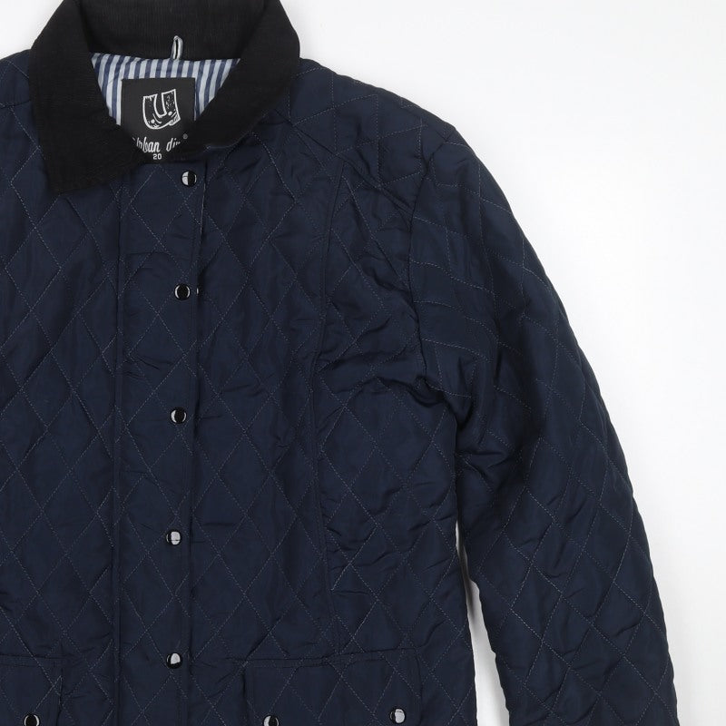 Urban Diva Women’s Blue Size 20 Quilted Mid-Length Coat