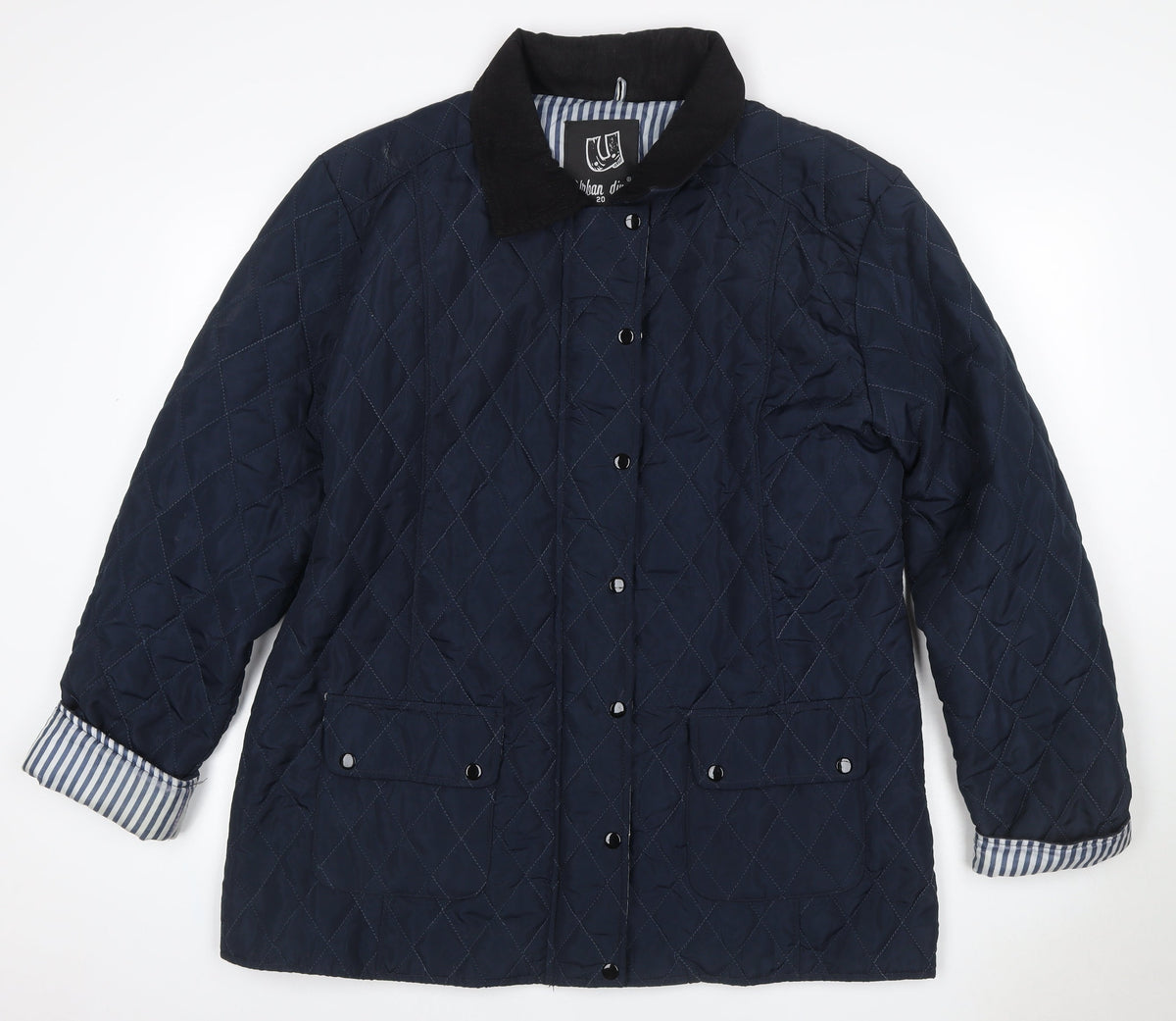 Urban Diva Women’s Blue Size 20 Quilted Mid-Length Coat