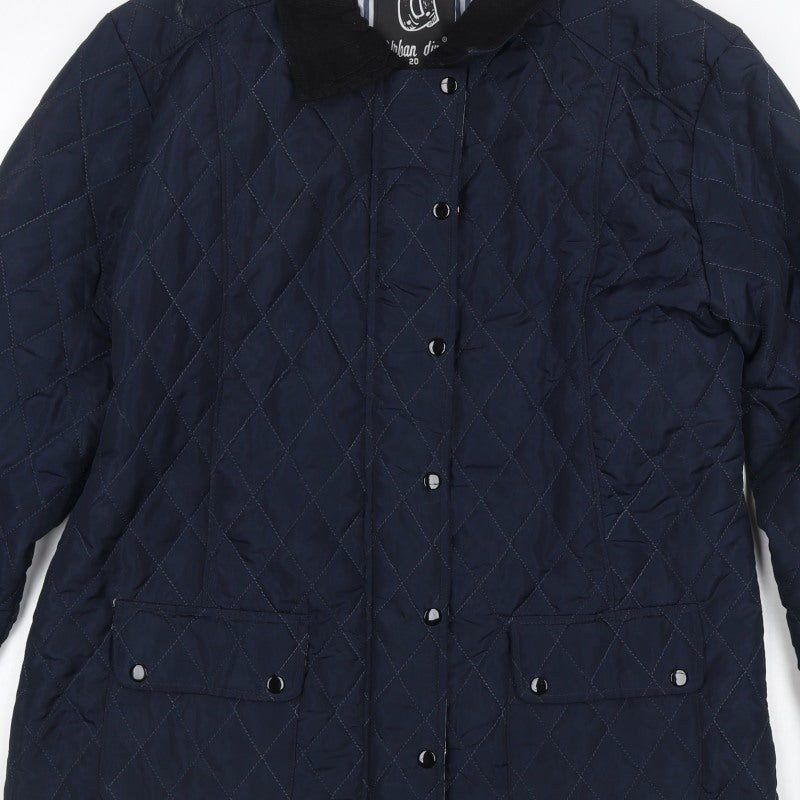 Urban Diva Women’s Blue Size 20 Quilted Mid-Length Coat
