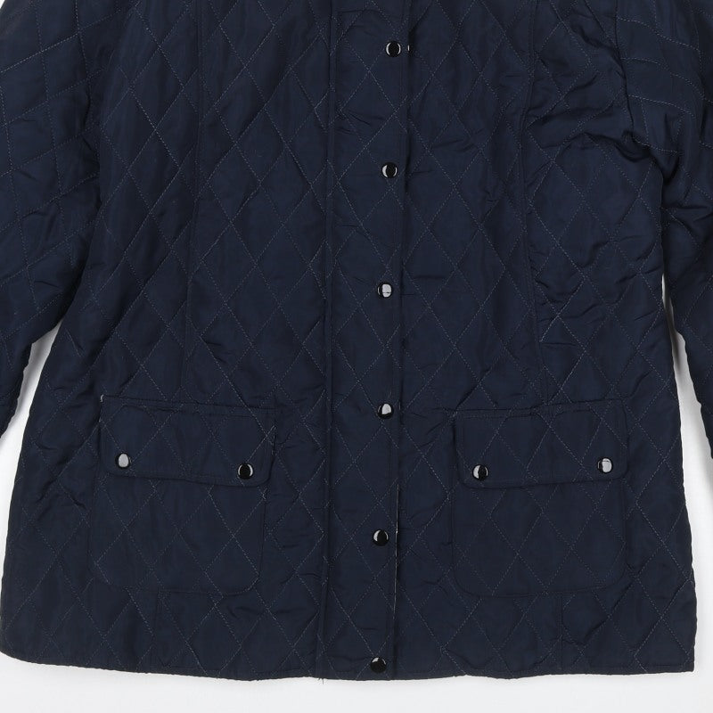 Urban Diva Women’s Blue Size 20 Quilted Mid-Length Coat